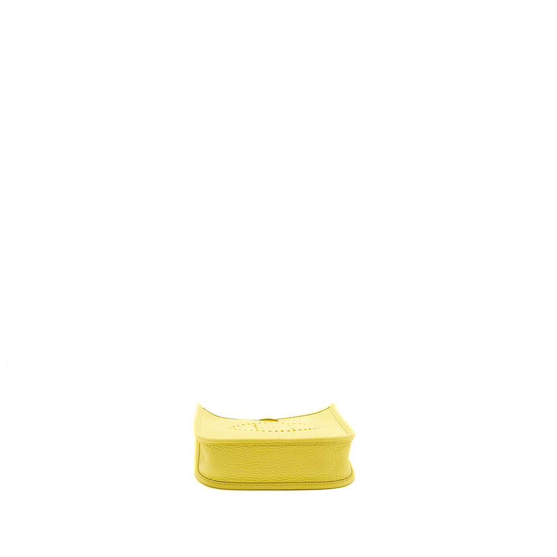 Hermes Mini Evelyne Clemence Limoncello SHW Stamp B