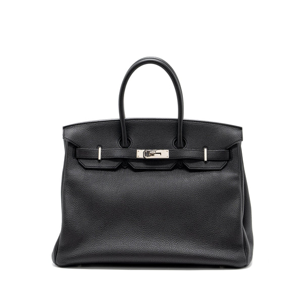 Hermes Birkin 35 Togo Black SHW Stamp Square R