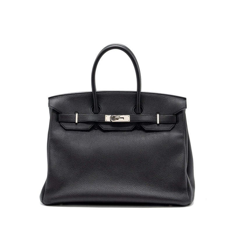 Hermes Birkin 35 Togo Black SHW Stamp Square R