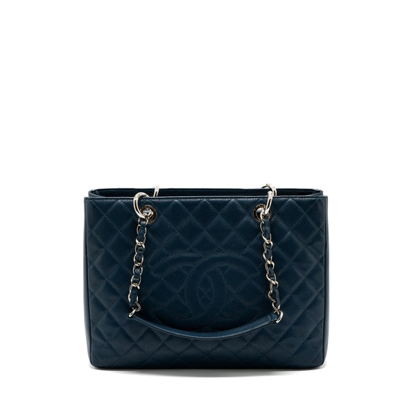 Chanel Grand Shopping Tote Caviar Dark Blue SHW