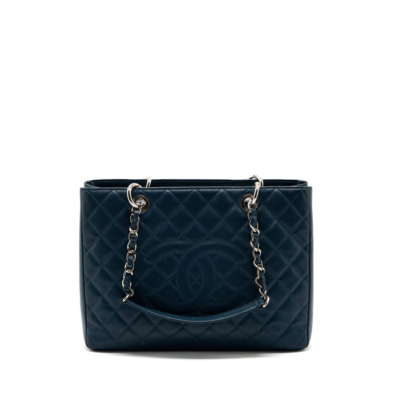 Chanel Grand Shopping Tote/ GST Caviar Dark Blue SHW