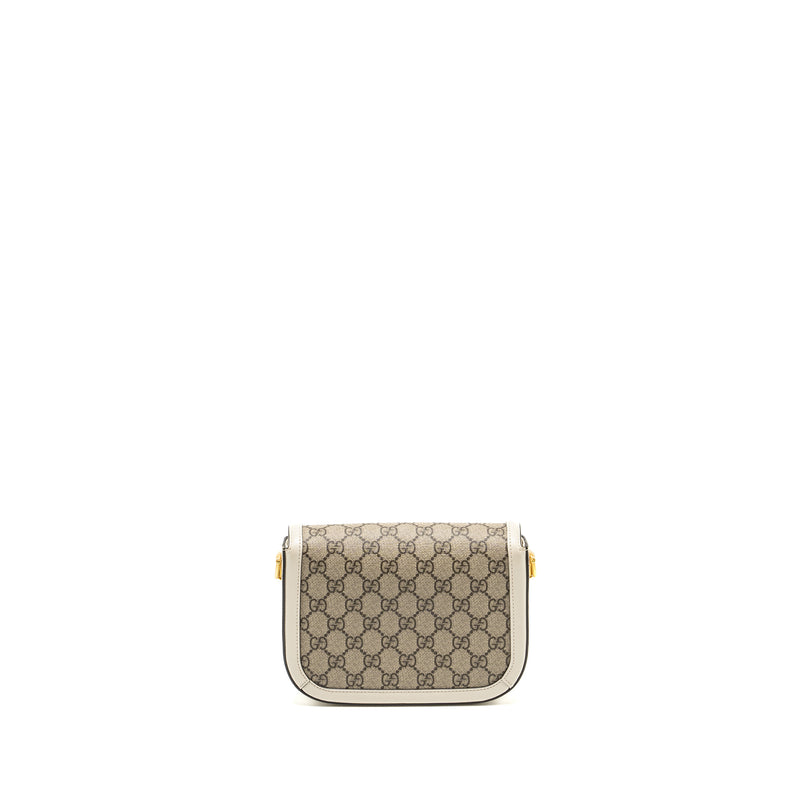 GUCCI Mini Hoursebit 1955 Bag GG Supreme Canvas/Leather GHW