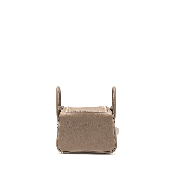 Hermes Mini Lindy Clemence Etoupe GHW Stamp B