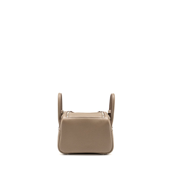 HERMES Mini Lindy II Clemence Etoupe SHW Stamp W