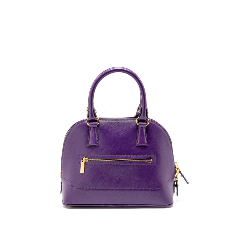 Salvatore Ferragamo Gancini Darina Leather Purple GHW