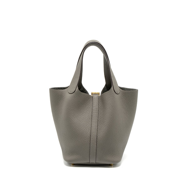 Hermes Picotin 18 Clemence Gris Meyer GHW Stamp U