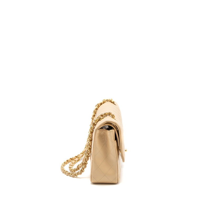 Chanel Medium Classic Double Flap Bag Caviar Beige GHW