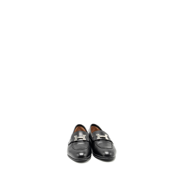HERMES Size 36 Paris Loafer Goatskin Black SHW