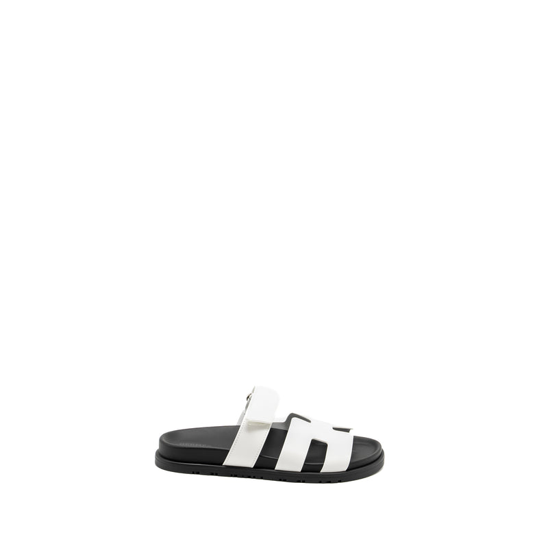 Hermes Size 37 Chypre Sandals White