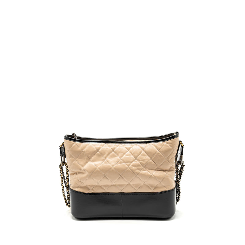 CHANEL Gabrielle Hobo Bag Calfskin Beige Multicolour Hardware