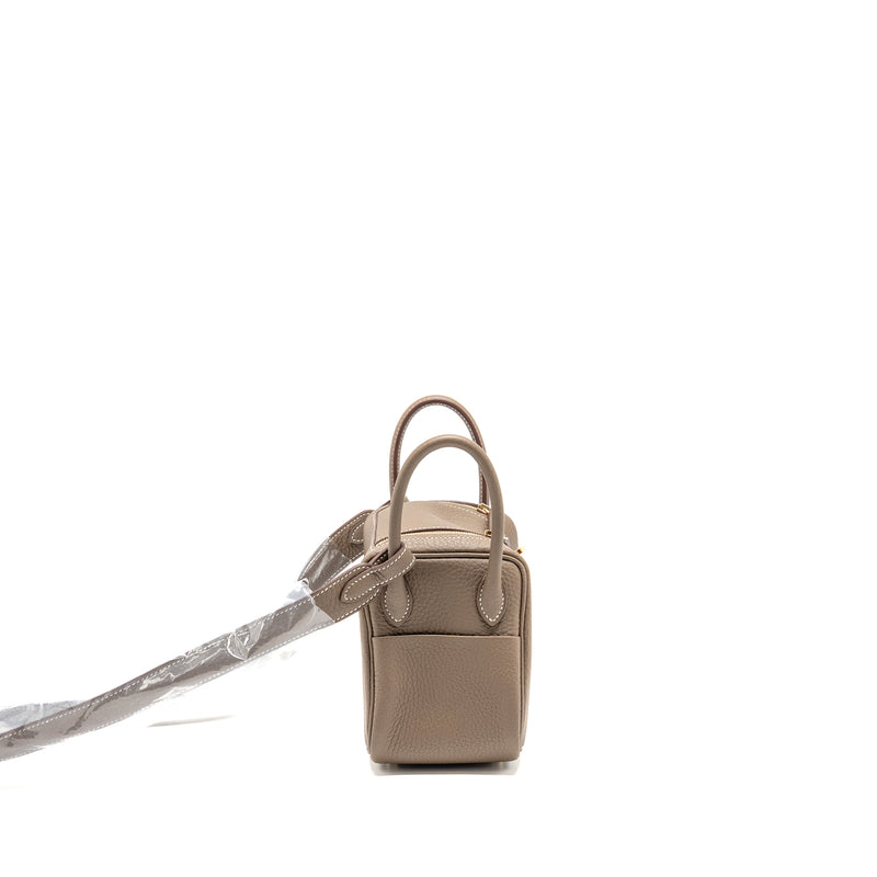 Hermes Mini Lindy Clemence Etoupe GHW Stamp B