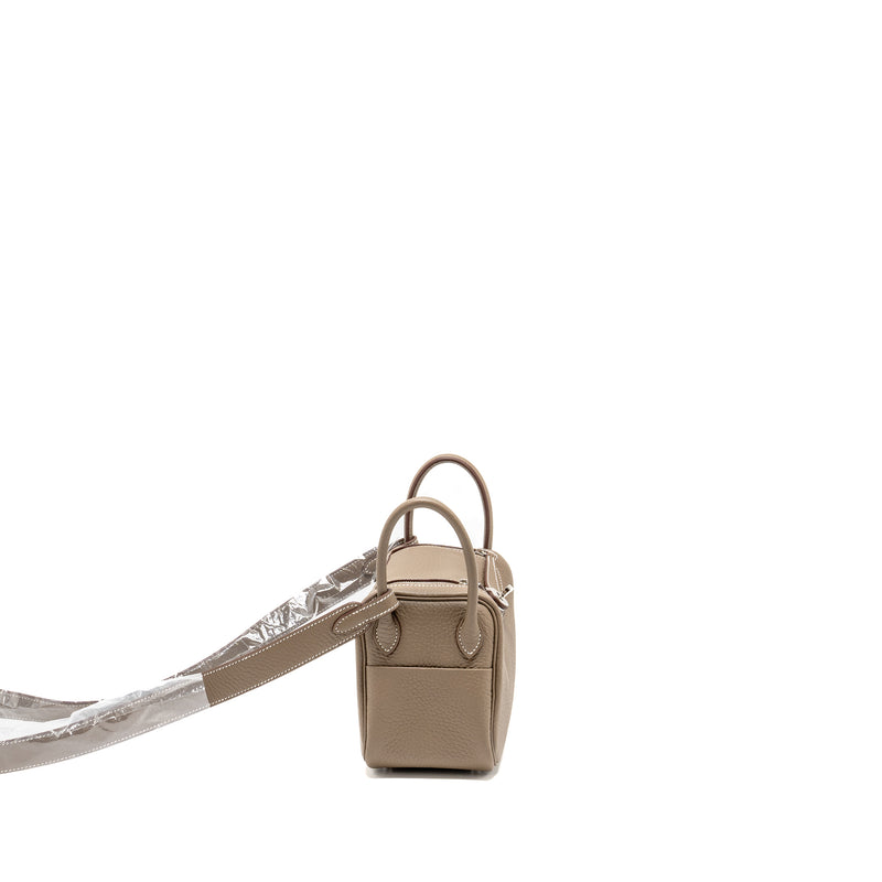 HERMES Mini Lindy II Clemence Etoupe SHW Stamp W