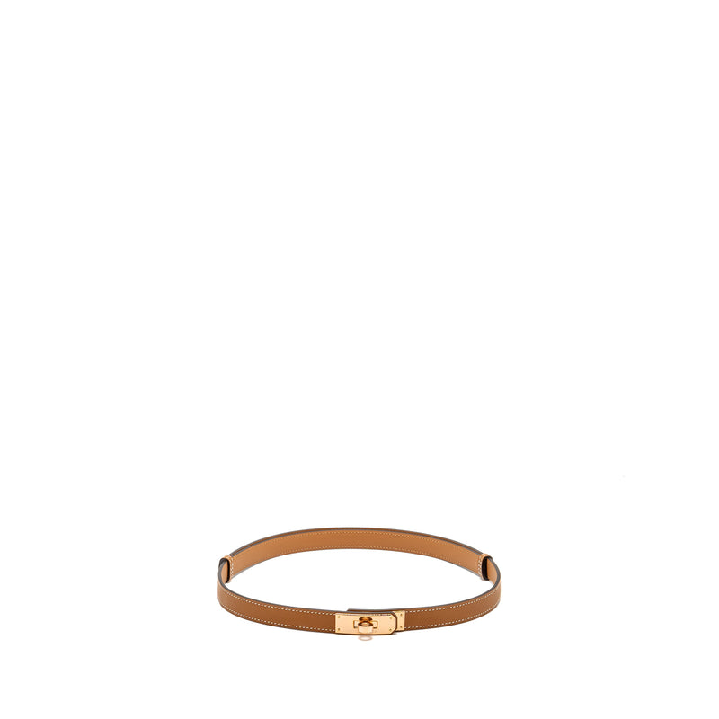 Hermes Kelly 18 Belt Epsom Gold RGHW Stamp W