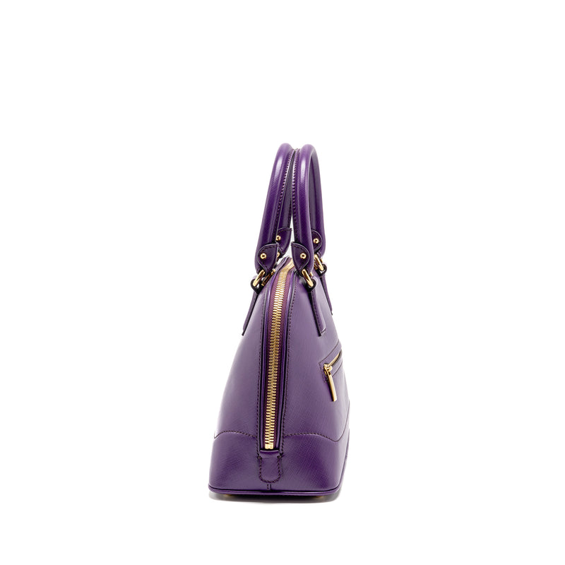 Salvatore Ferragamo Gancini Darina Leather Purple GHW