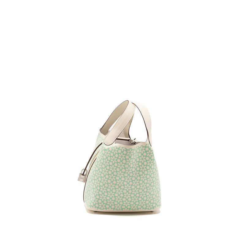 Hermes Picotin 18 Lucky Daisy Lock Bag Swift Nata/Vert/Blanc SHW Stamp U