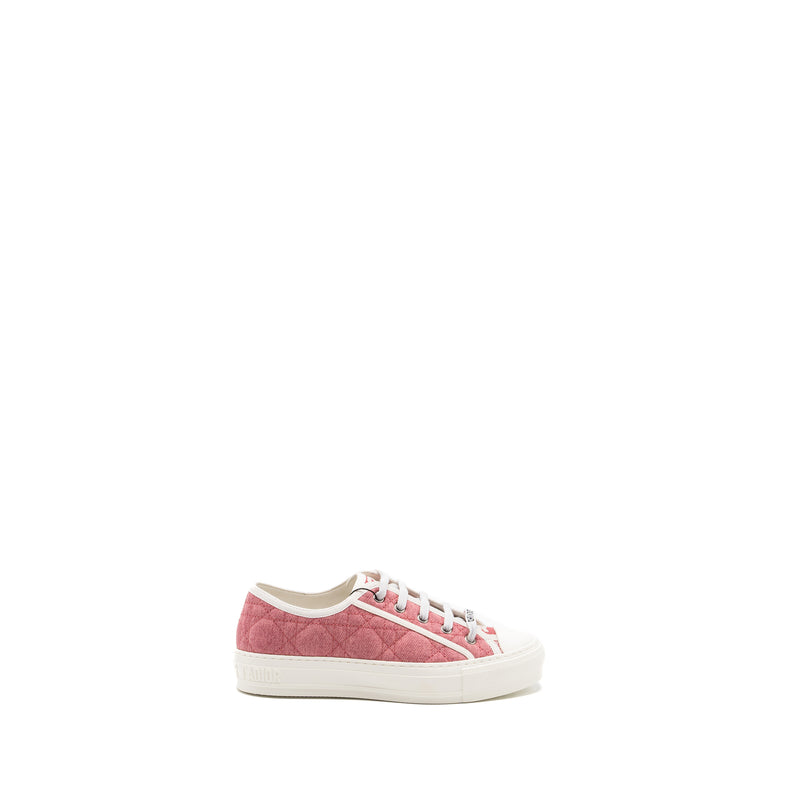 Dior Size 36.5 Walk N Dior Sneaker Cannage Quilted Taffy Pink