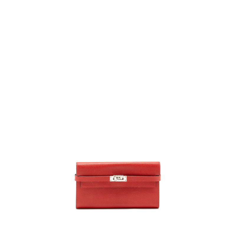 Hermes Kelly Long Wallet Epsom Red SHW