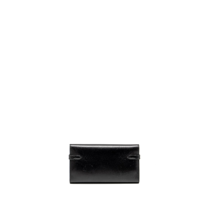 Hermes Kelly Long Wallet Box Black SHW Stamp Square L