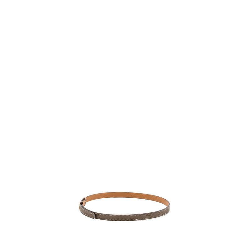Hermes Size 75 Pop H 15mm Belt Epsom Etoupe RGHW Stamp B