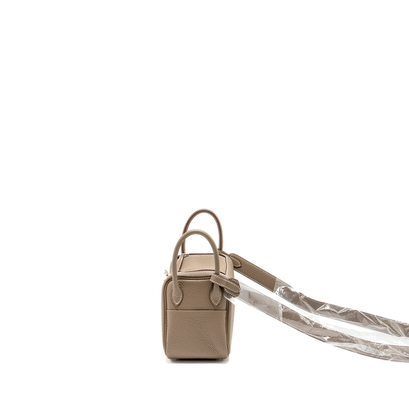 HERMES Mini Lindy II Clemence Etoupe SHW Stamp W