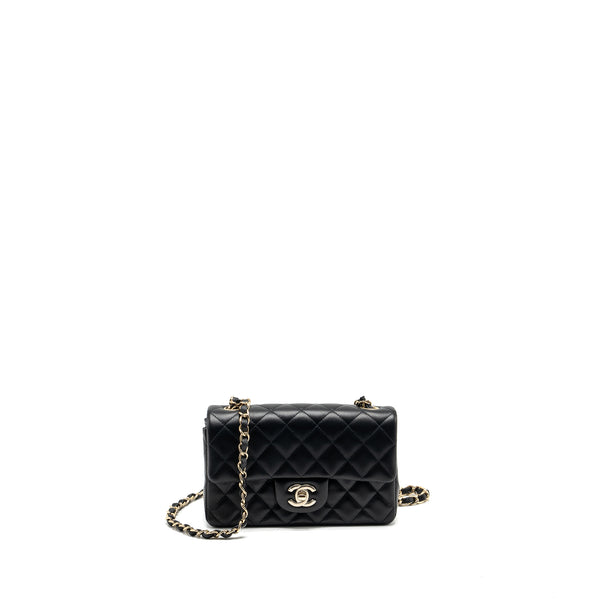 Chanel MINI rectangular flap bag lambskin black SHW (Microchip)