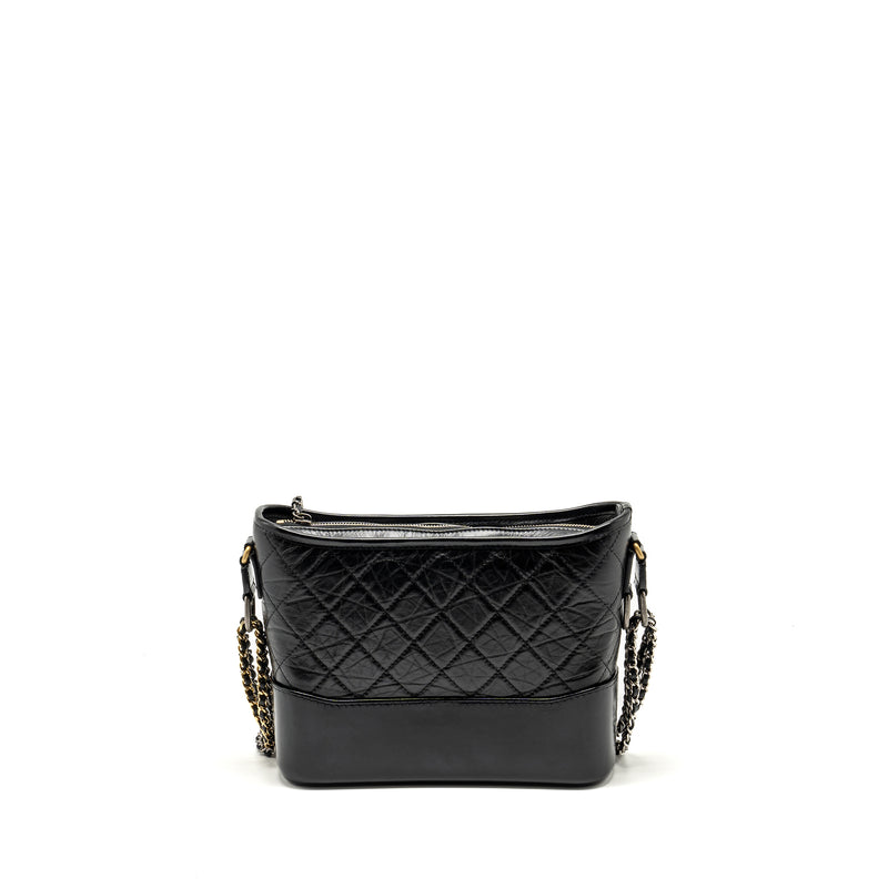 Chanel New Medium Gabrielle Hobo Bag Calfskin Black Multicolour Hardware (Microchip)