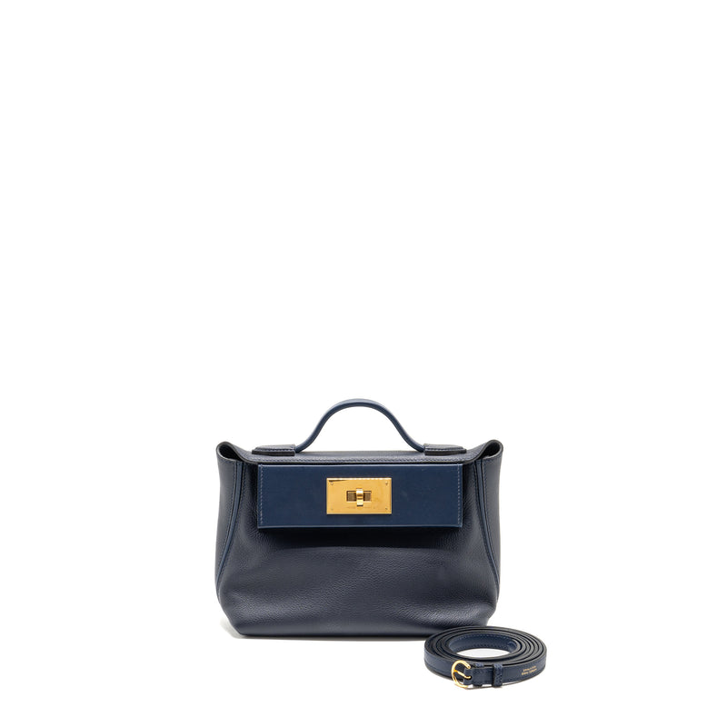 Hermes Mini 2424 24/24-21 bag evercolor blue nuit GHW stamp Z