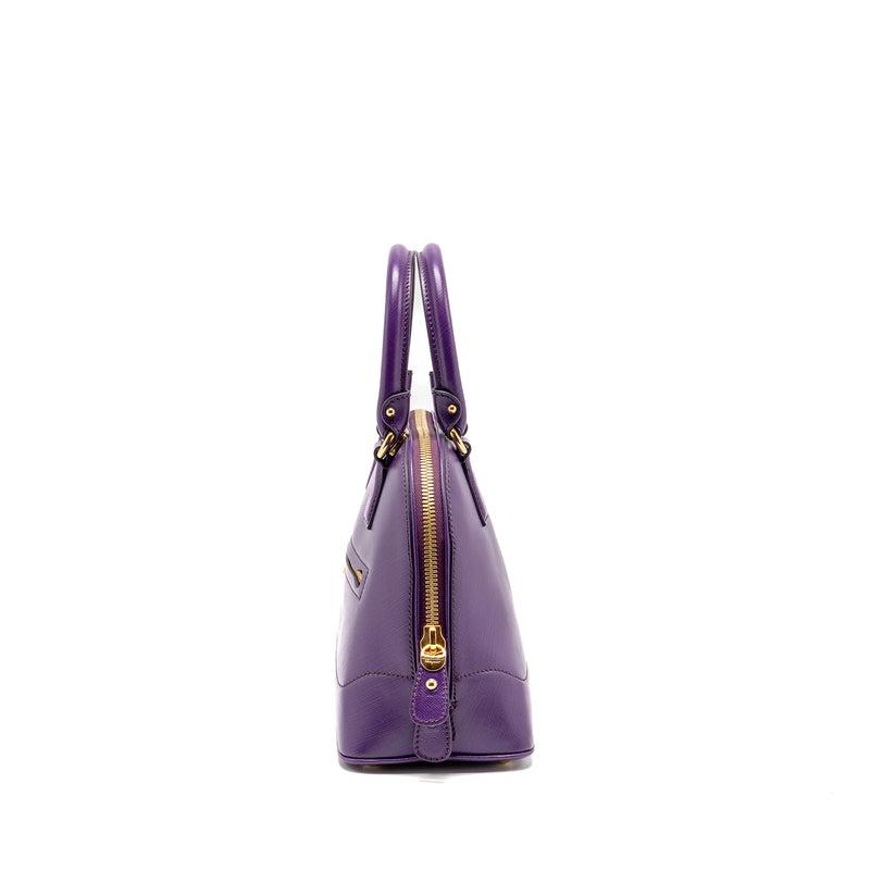 Salvatore Ferragamo Gancini Darina Leather Purple GHW