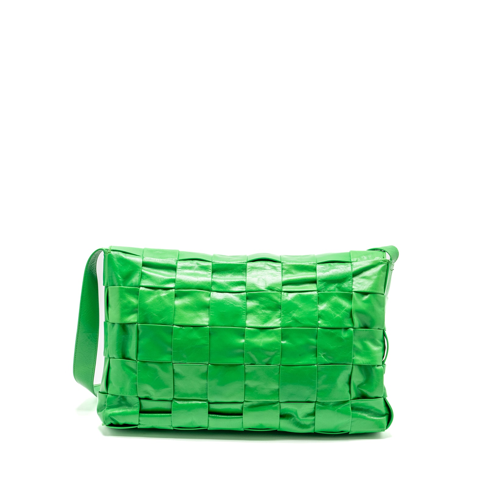 BOTTEGA グリーン Bottega Veneta Maxi Cassette Bag Lambskin Green SHW