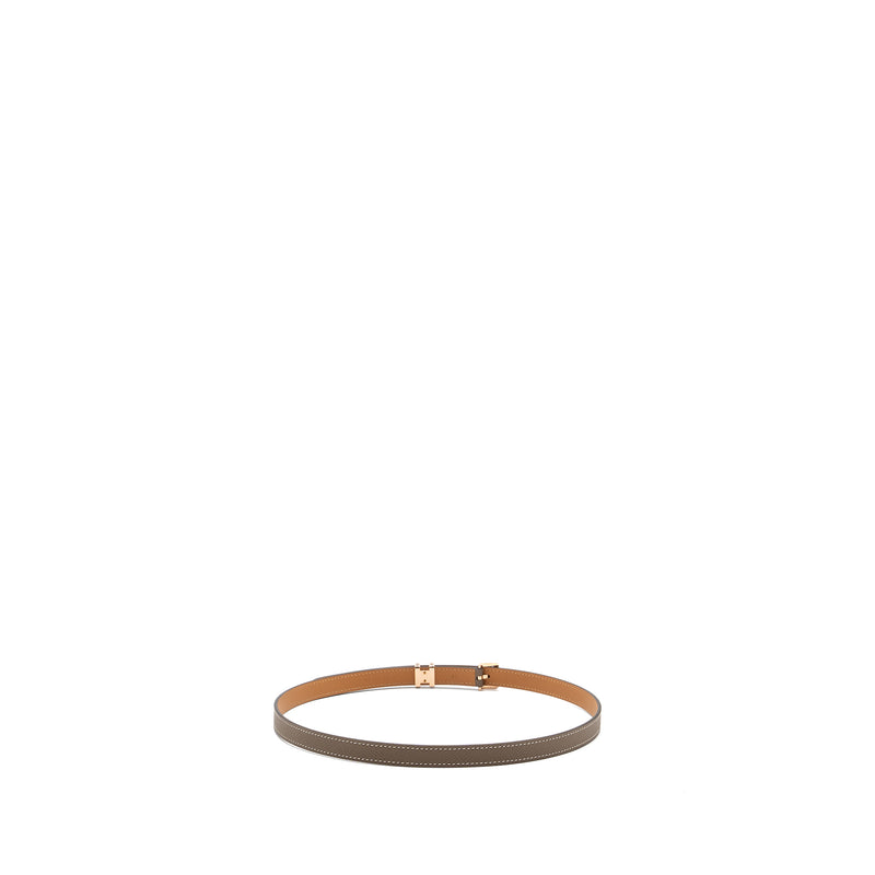 Hermes Size 75 Pop H 15mm Belt Epsom Etoupe RGHW Stamp B