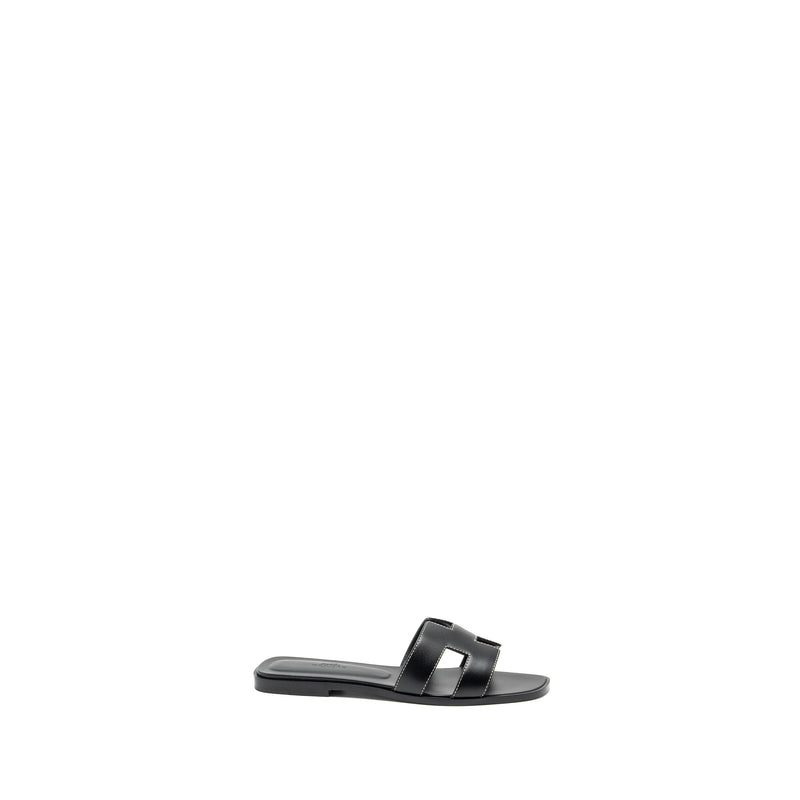 Hermes size 37.5 Oran sandals calfskin black