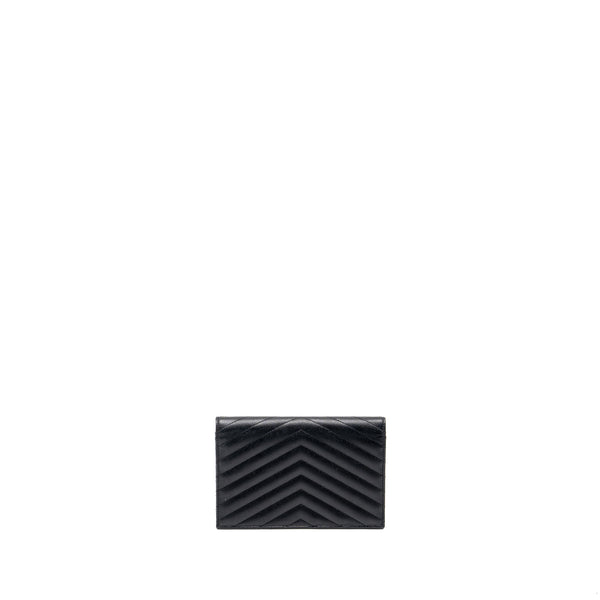 Saint Laurent Envelope Wallet on Chain Grained Calfskin Black SHW