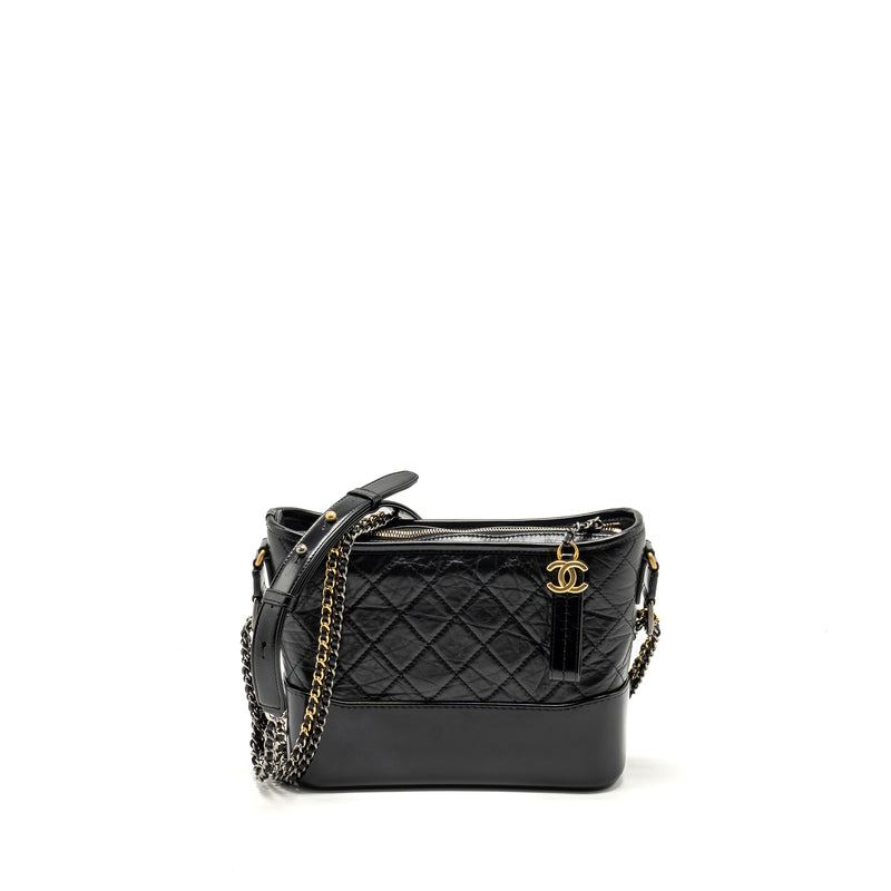 Chanel New Medium Gabrielle Hobo Bag Calfskin Black Multicolour Hardware (Microchip)