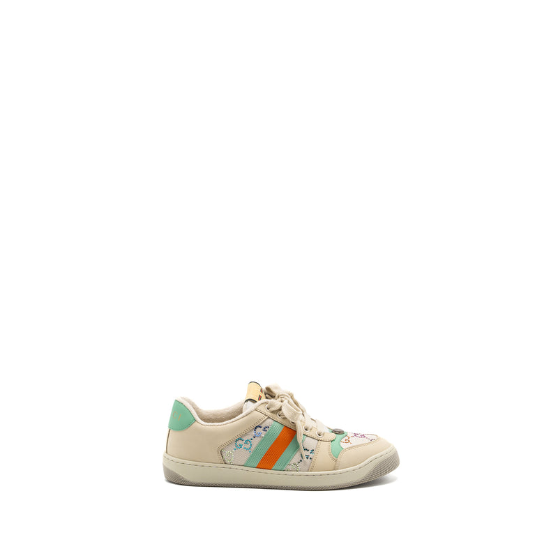 Gucci Size 38.5 Sneaker Leather/Fabric/Crystal Multicolour