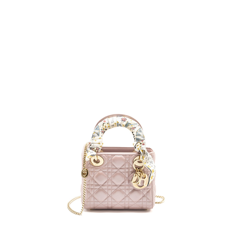 Dior Mini Lady Dior Lambskin Lotus Pink LGHW