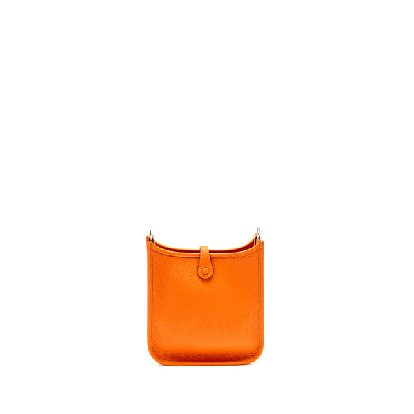 Hermes Mini Evelyne Clemence Orange SHW Stamp W