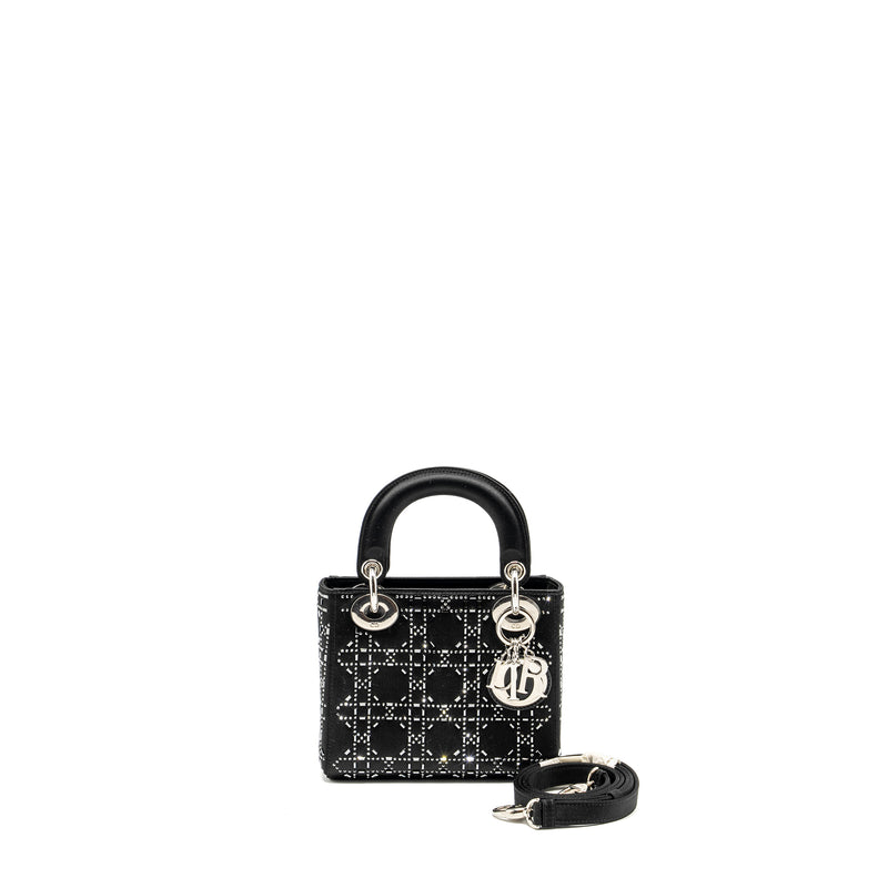 Dior Mini Lady Dior Stain Crystal Black SHW