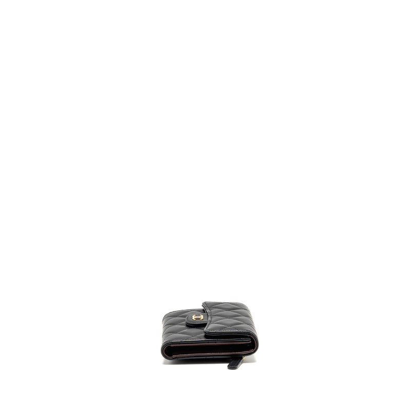 Chanel Small Classic Compact Wallet Lambskin Black LGHW (Microchip)