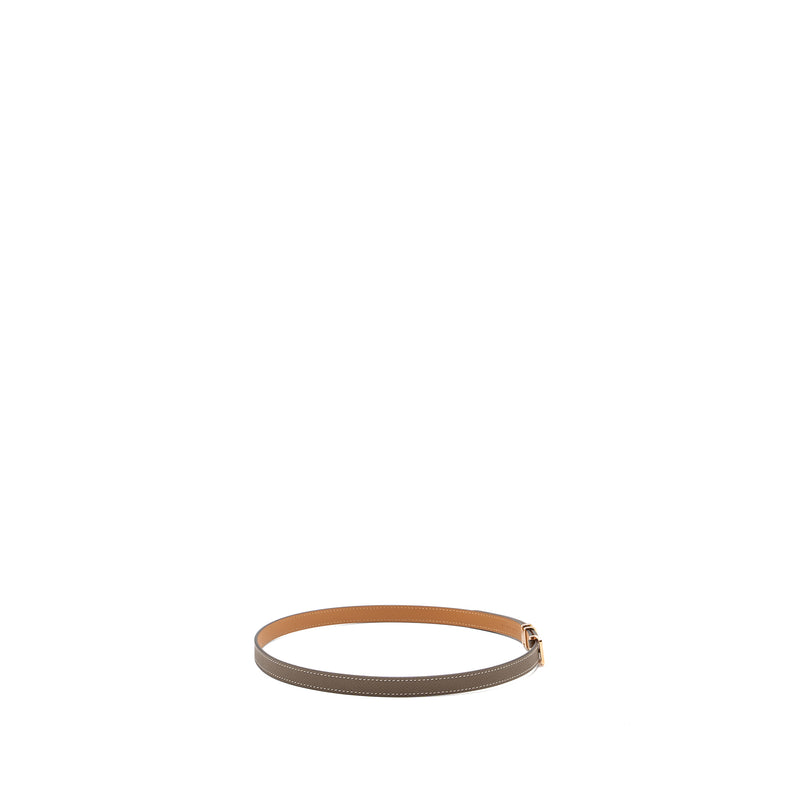 Hermes Size 75 Pop H 15mm Belt Epsom Etoupe RGHW Stamp B