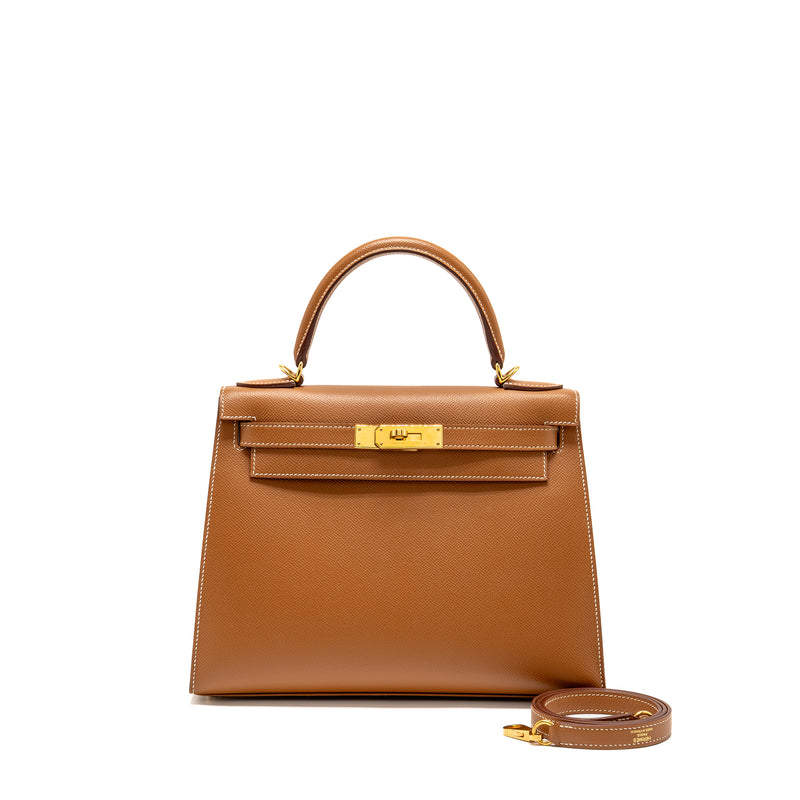Hermes Kelly 28 Epsom Gold GHW Stamp Z