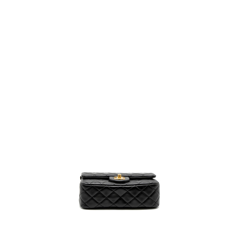 Chanel Pearl Crush Mini Rectangular Lambskin Black Brushed GHW (Microchip)