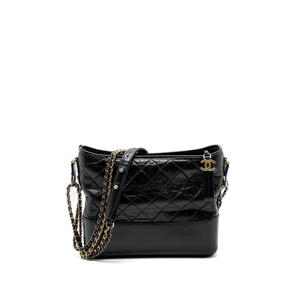 Chanel Medium Gabrielle Hobo Bag Aged Calfskin Black Multicolour Hardware