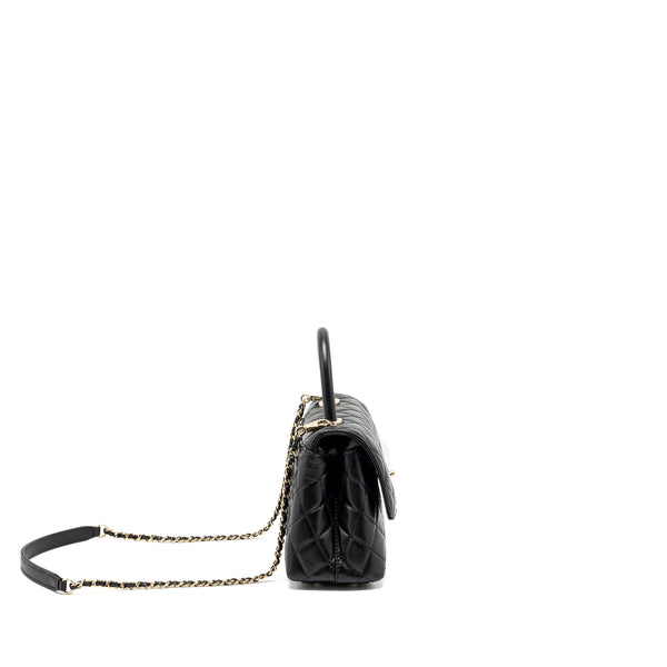 Chanel small coco handle caviar Black LGHW (microchip)