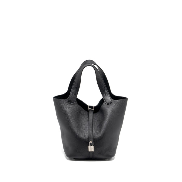 Hermes Picotin 22 Lock Bag Clemence Black SHW Stamp B