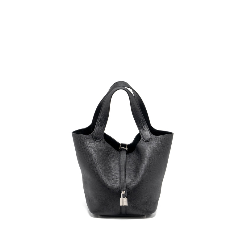 Hermes Picotin 22 Lock Bag Clemence Black SHW Stamp B