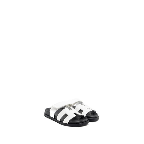Hermes Size 36 Chypre Sandals Calfskin White