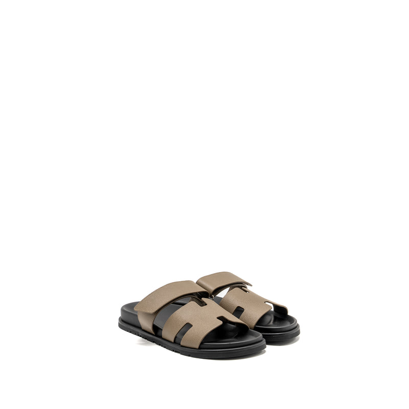 Hermes Size 39 Homme Chypre Sandals Epsom Etoupe