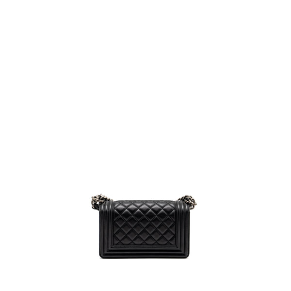 Chanel Small Boy Bag Calfskin Black Ruthenium Hardware