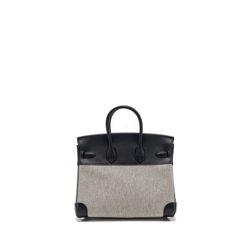 Hermes birkin 25 toile swift / canvas black SHW stamp B