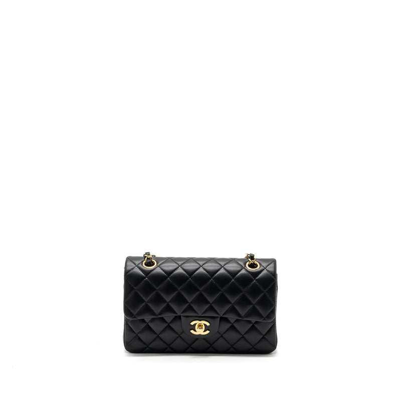 Chanel Small Classic Double Flap Lambskin BLACK GHW (Microchip)